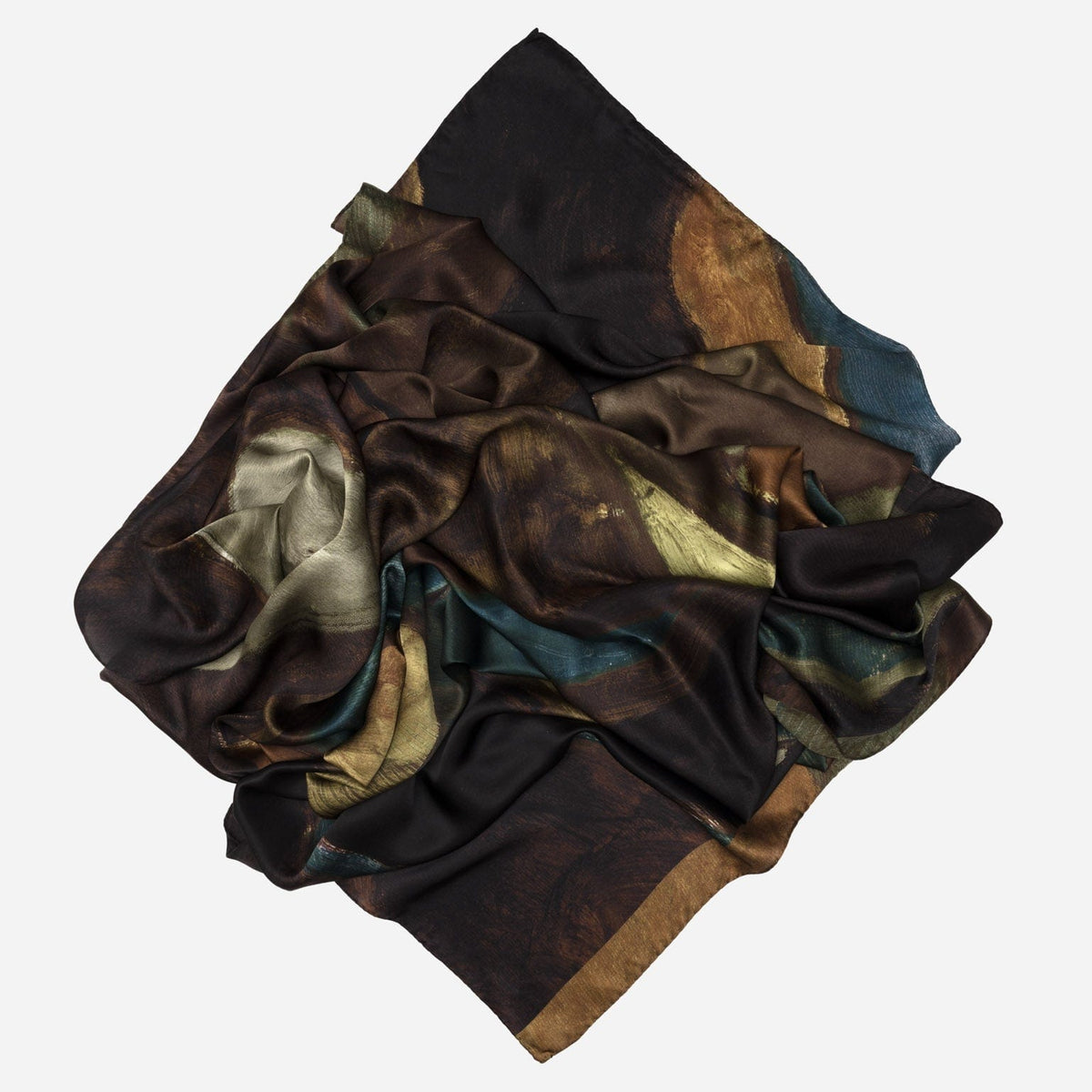 Extra Large Brown Silk Square Scarf