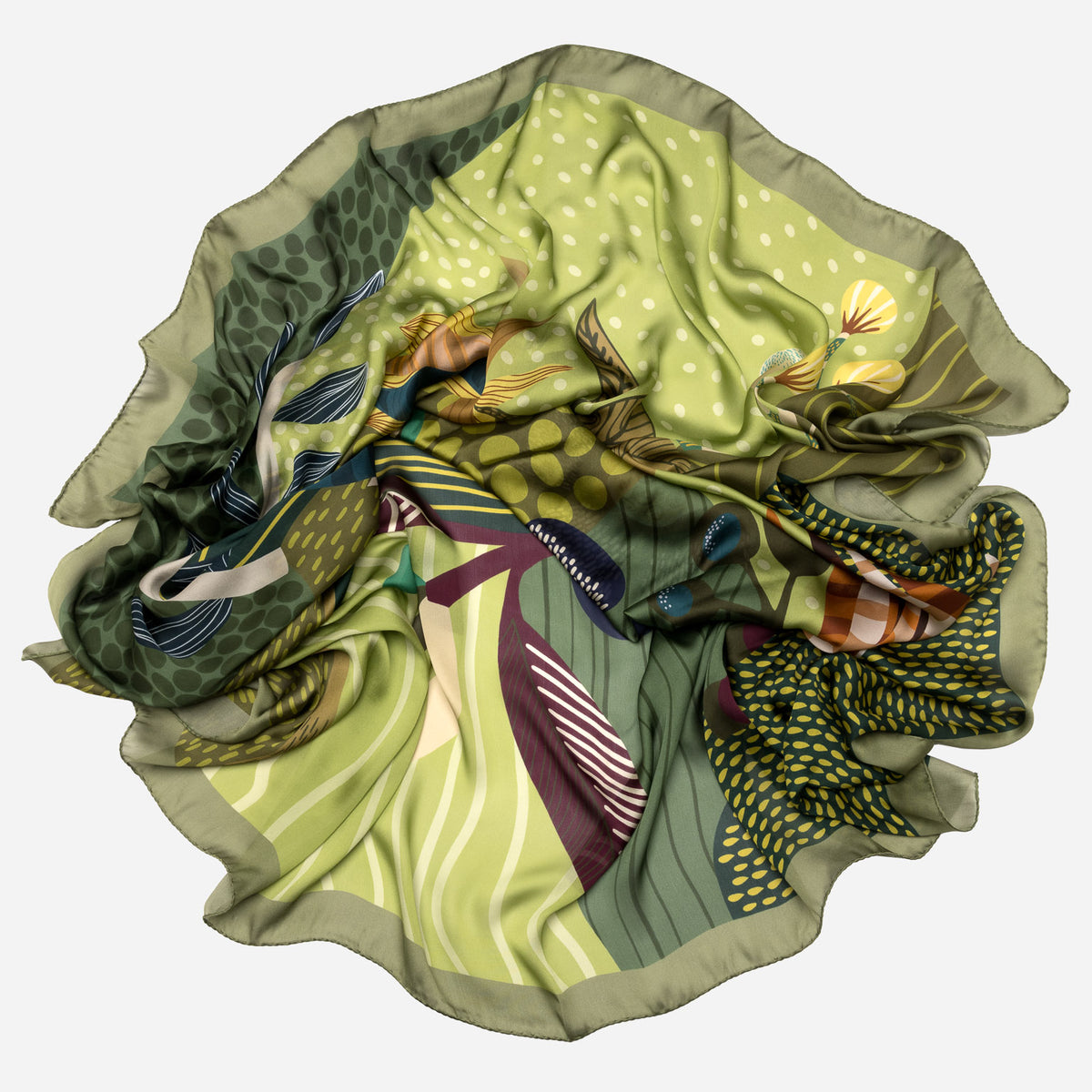 Green Oversized Silk Square Scarf