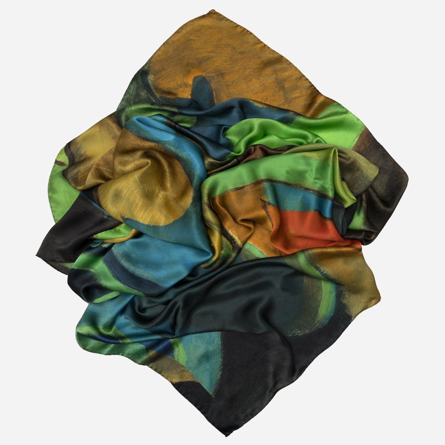 Women's Extra Large Green Silk Square Scarf