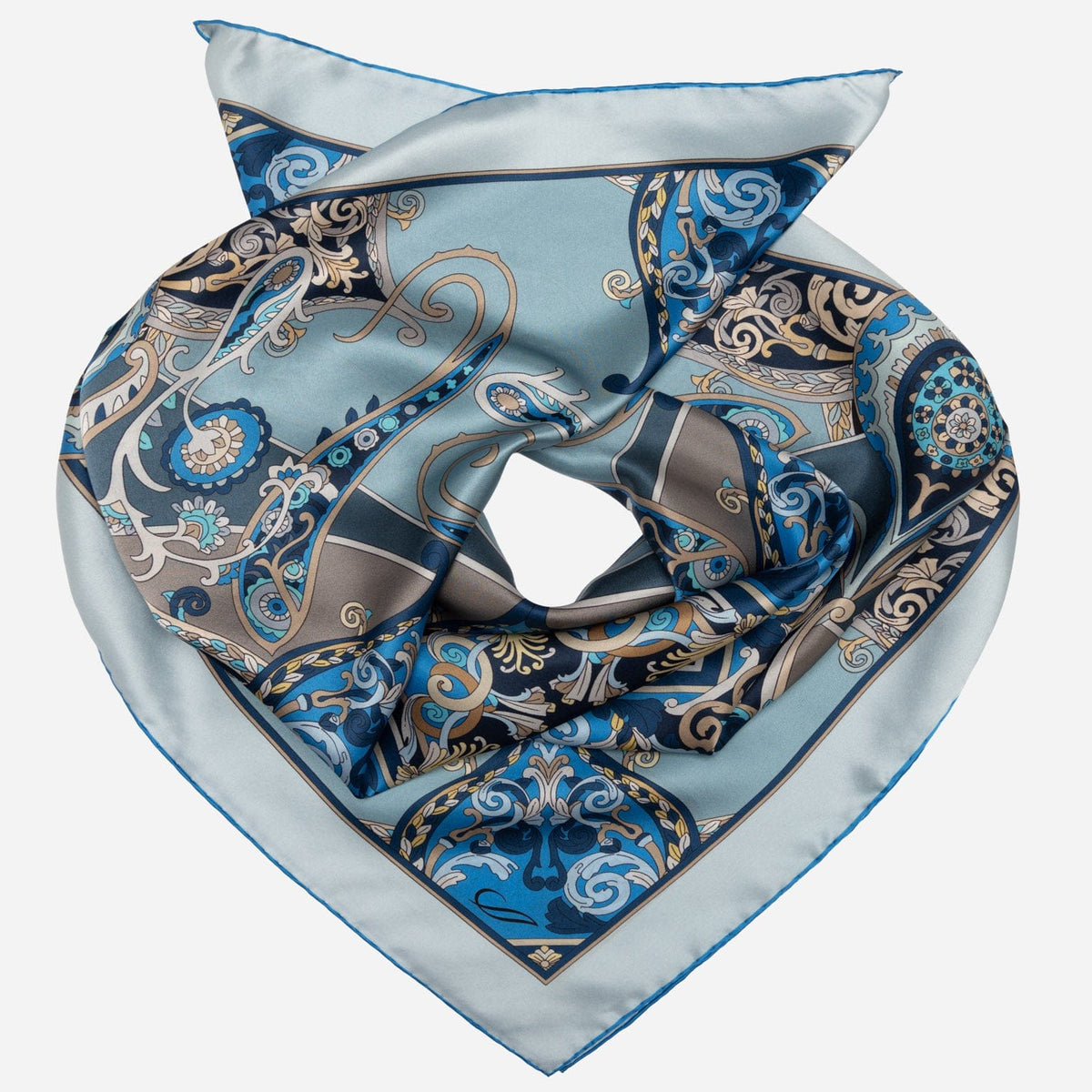 Women&#39;s Blue Silk Square Scarf