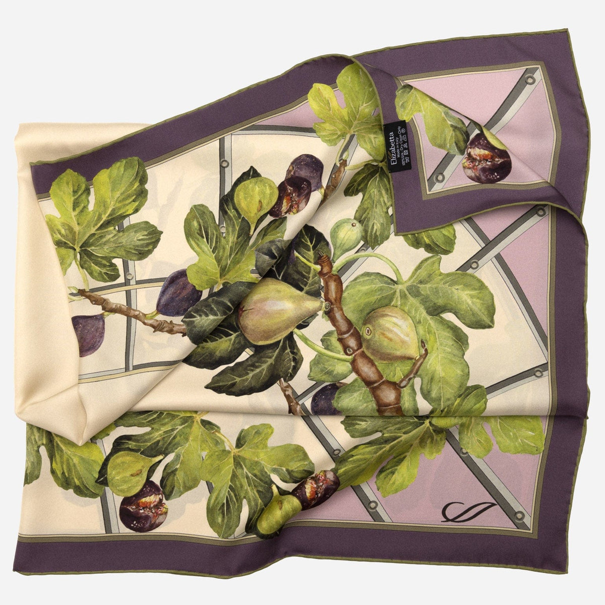 Women&#39;s Italian Silk Square Scarf - Cream