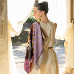 Plum Italian Designer Silk Scarf