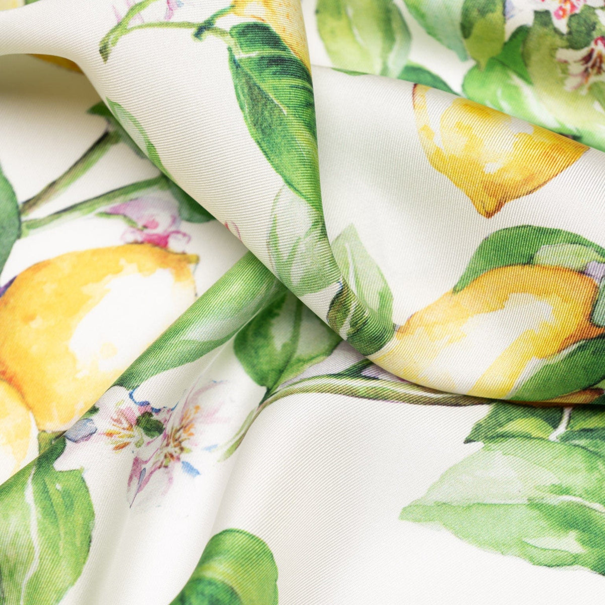 Designer Italian Silk Square Scarf - Yellow