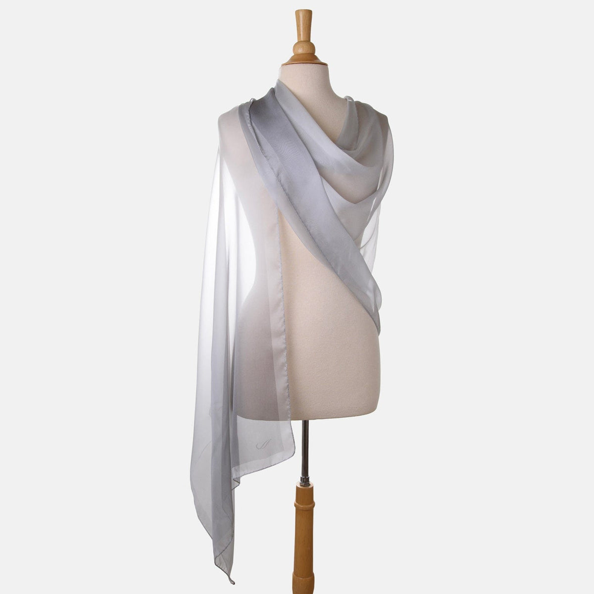 Silver Pearl Large Silk Wrap Shawl