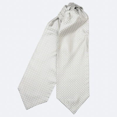 Silver Italian Silk Ascot Tie