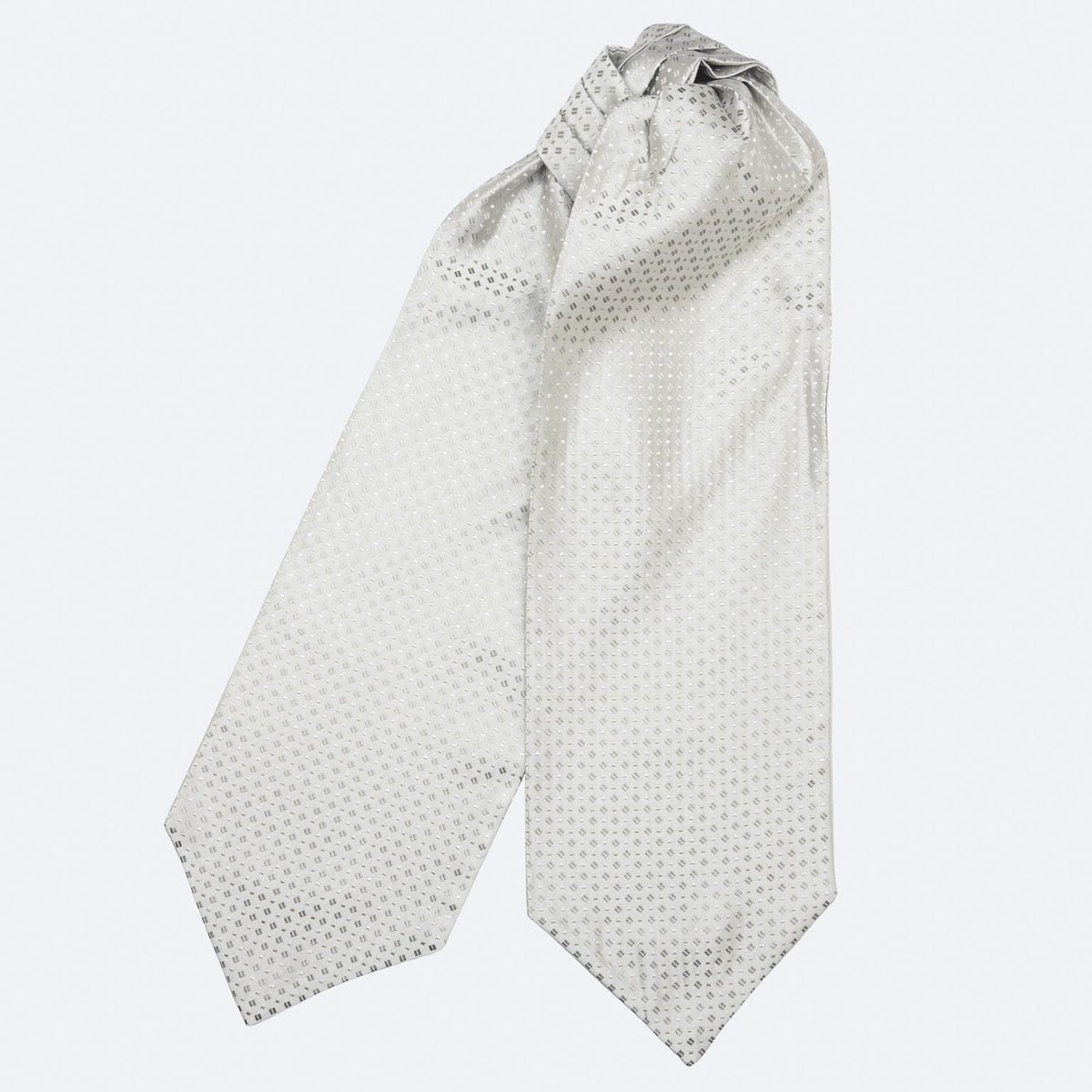 Silver Italian Silk Ascot Tie