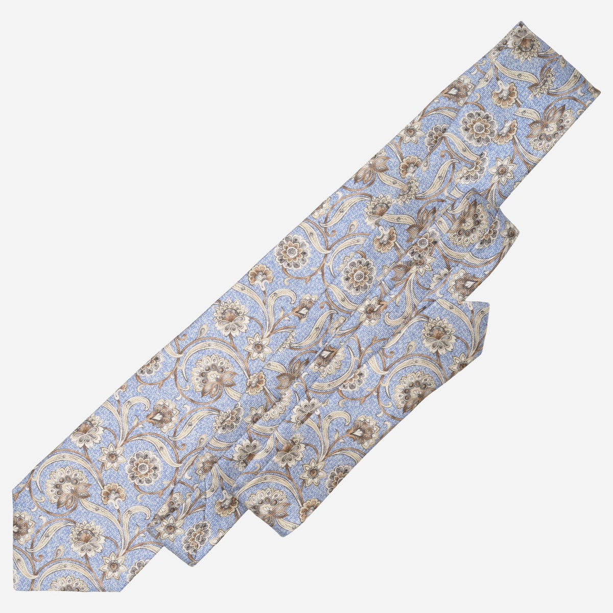 Handmade Italian Blue Floral Silk Tie