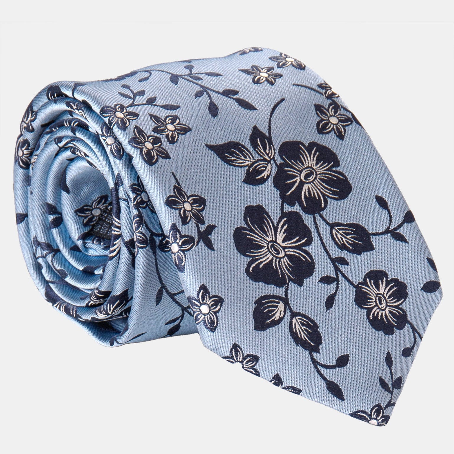 Extra Long Sky Blue Handmade Italian Silk Tie
