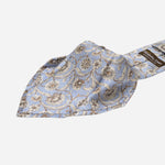 Handmade Italian Blue Floral Silk Tie