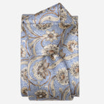 Handmade Italian Blue Floral Silk Tie