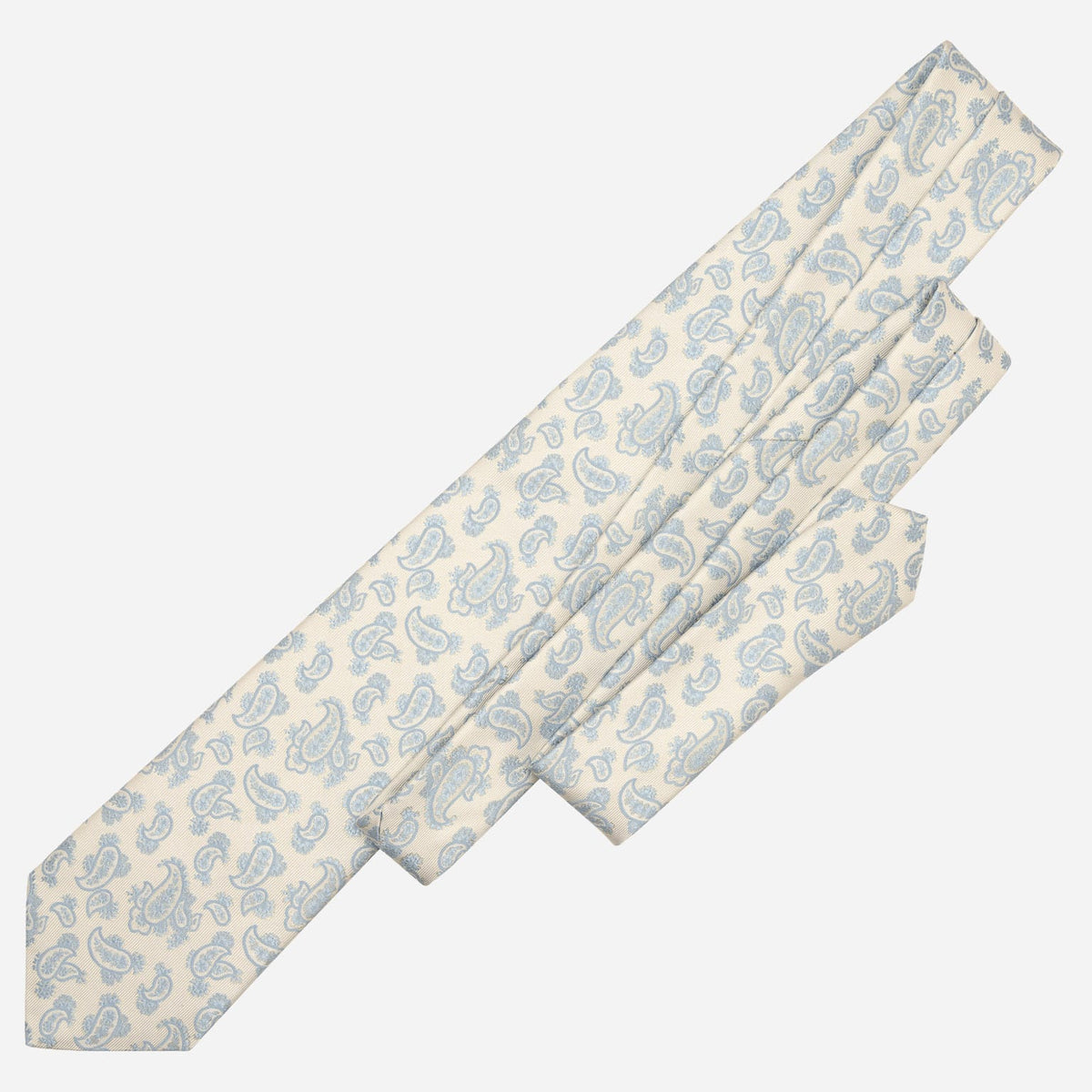 Sky Blue Paisley Designer Silk Tie