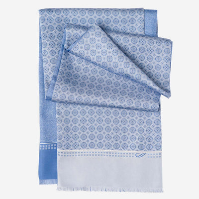Sky Blue Italian Silk Dress Scarf