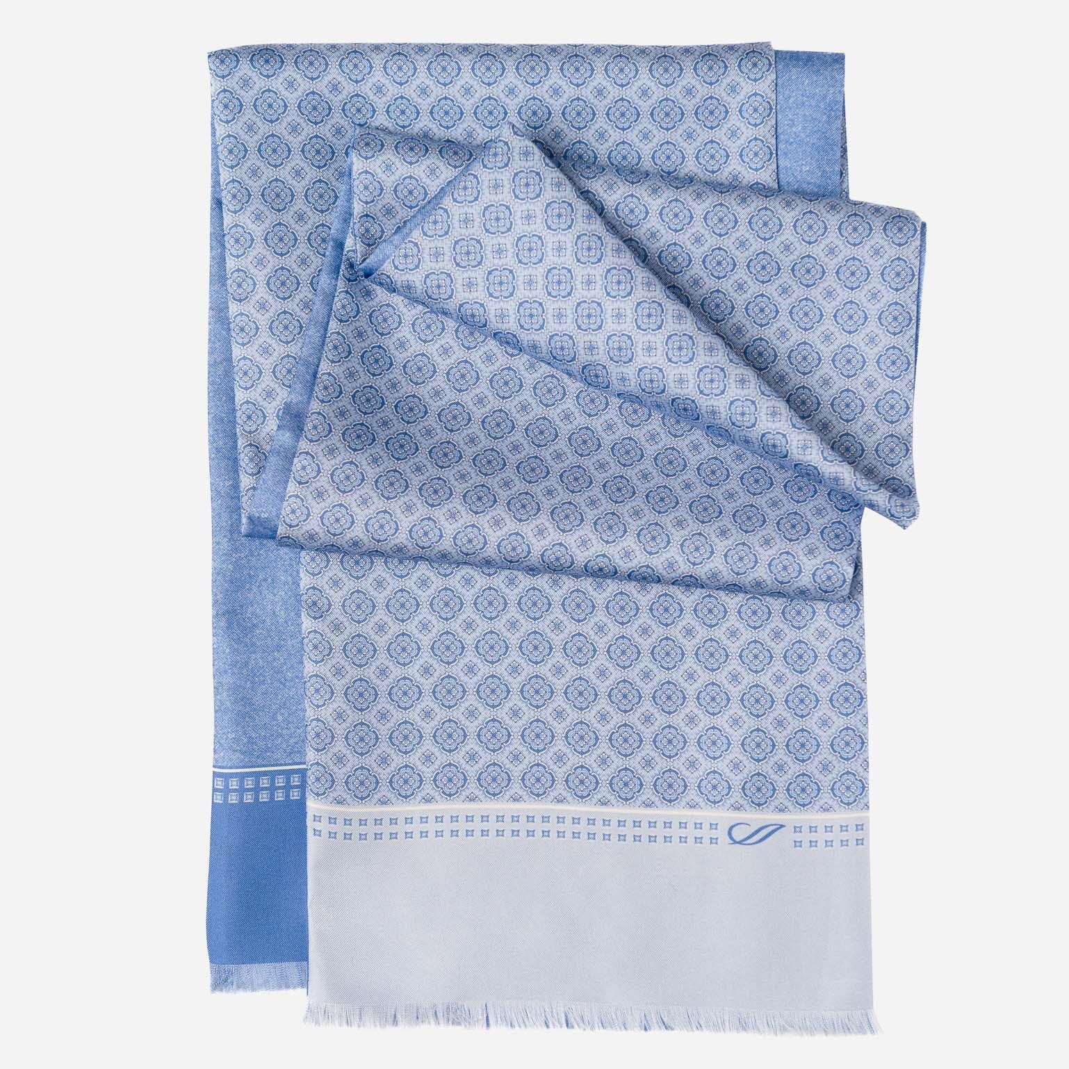 Sky Blue Men's Italian Silk Dress Scarf - Elizabetta