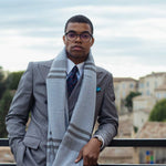 Blue Plaid 100% Italian Cashmere Scarf