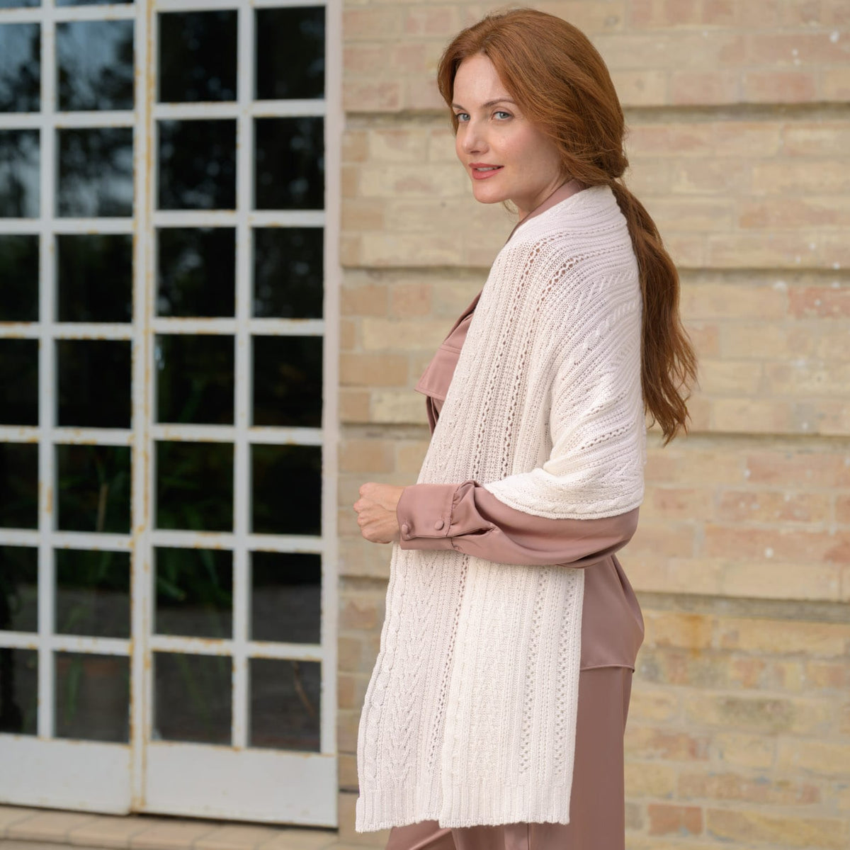 White Italian Pure Cashmere Scarf