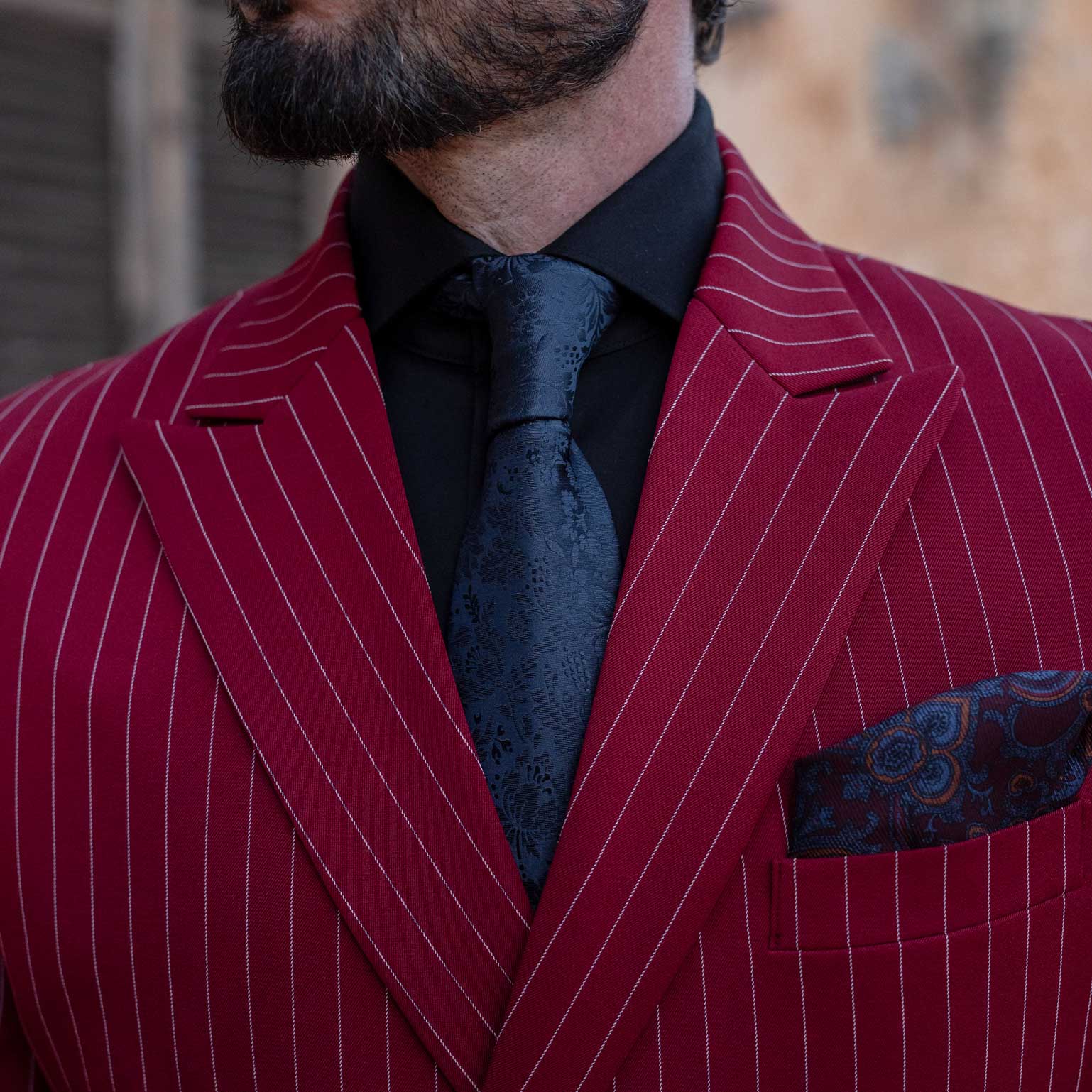 Men's Blue Floral Italian Silk Tie