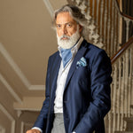 Blue Italian Silk Ascot Tie