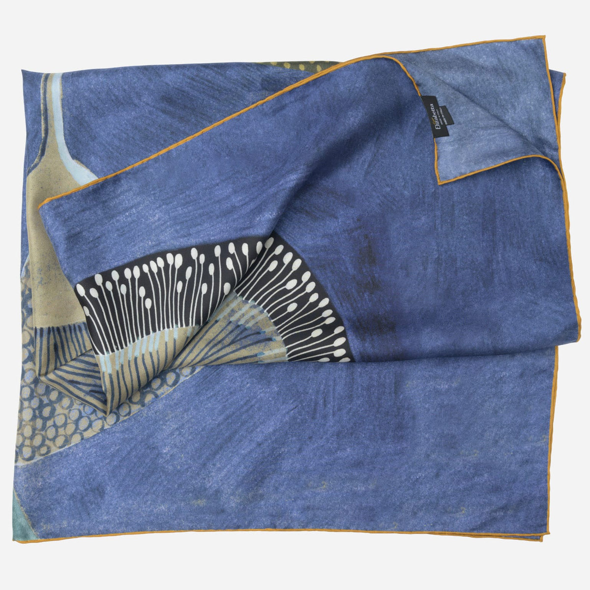 Italian Square Silk Art Scarf - Blue