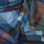 Blue Wool Scarf Made in Italy