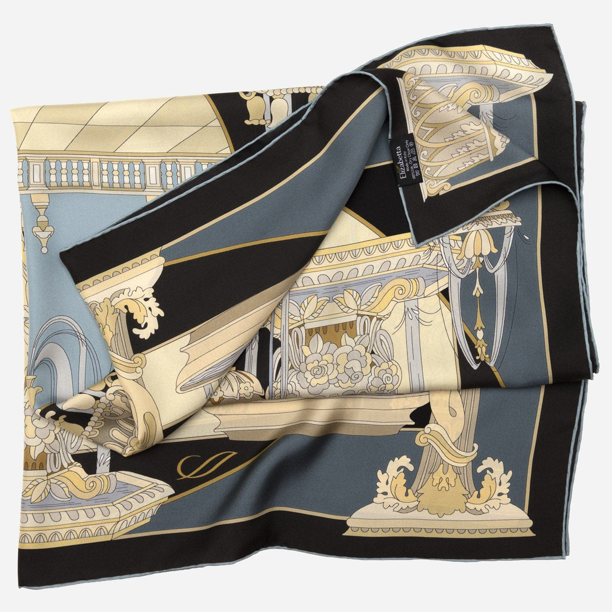 Women&#39;s Italian Silk Square Scarf - Steel