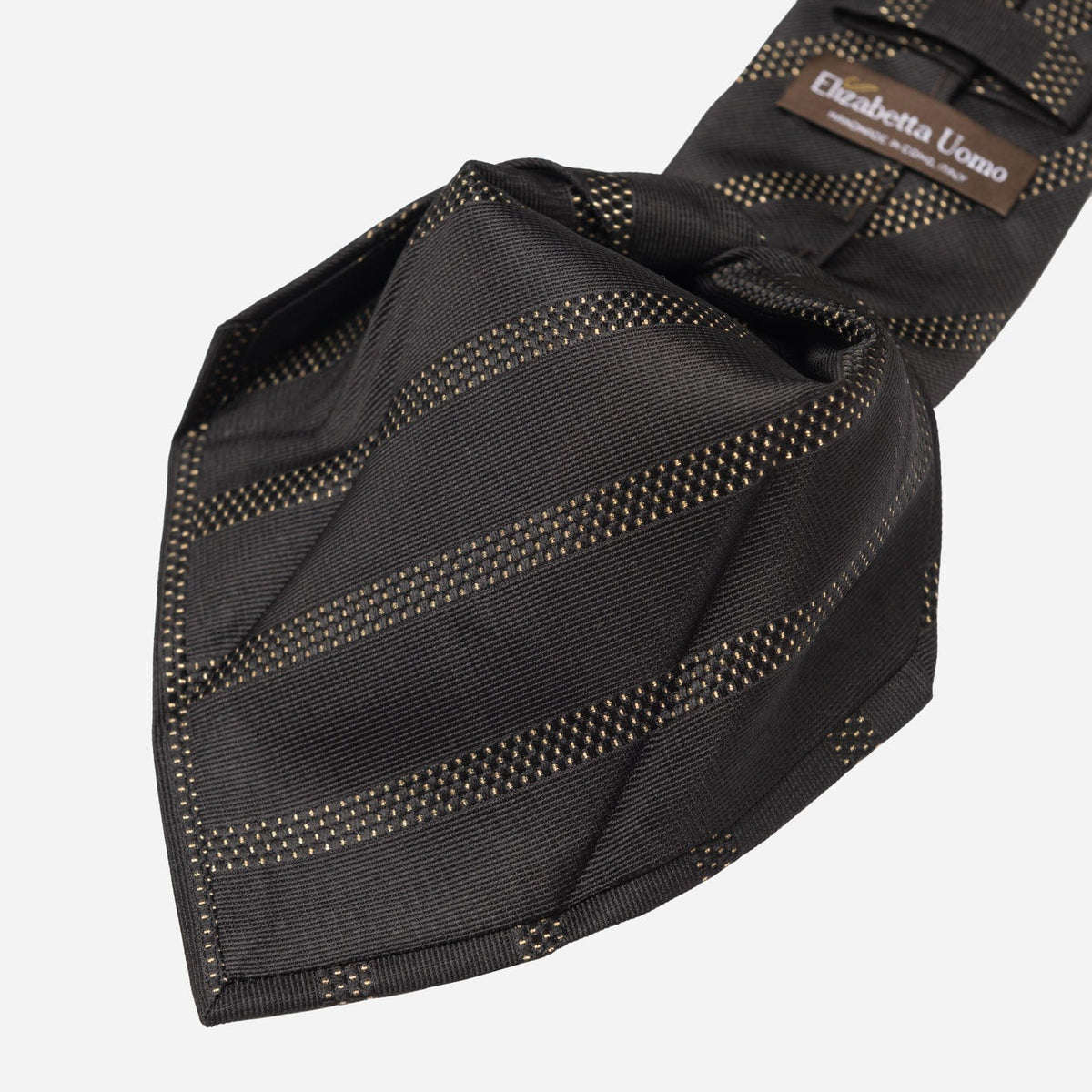 Formal Black and Gold Pinstripe Italian Tie