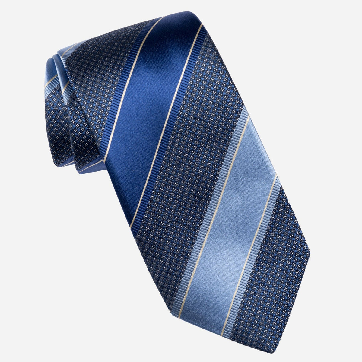 Blue Stripe Italian Silk Handmade Tie