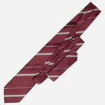 Burgundy Striped Italian Designer Silk Tie