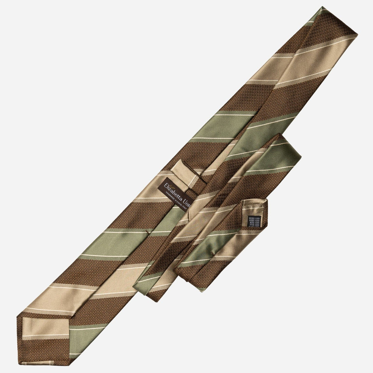 Italian Designer Green and Brown Tie