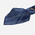 Handmade Marine Blue Striped Silk Tie