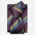 Designer Plum Striped Silk Tie