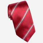 Italian Designer Red Striped Tie