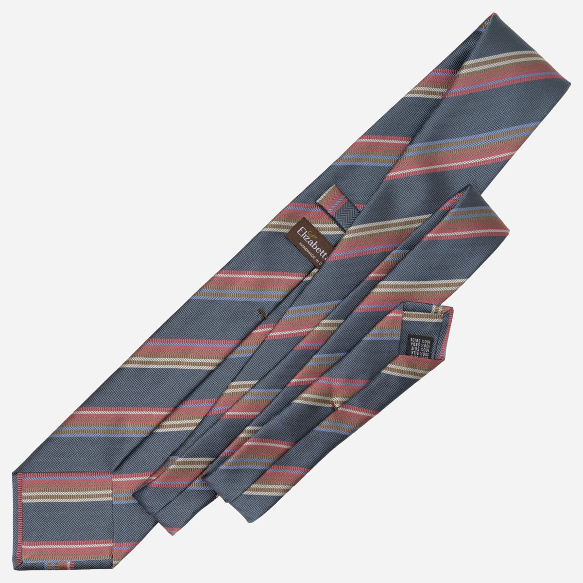 Sage Green Striped Italian Silk Tie