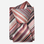 Red Designer Striped Italian Tie