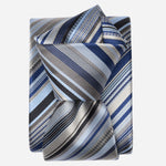 Blue Designer Italian Striped Tie