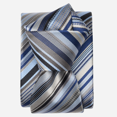 Blue Designer Italian Striped Tie