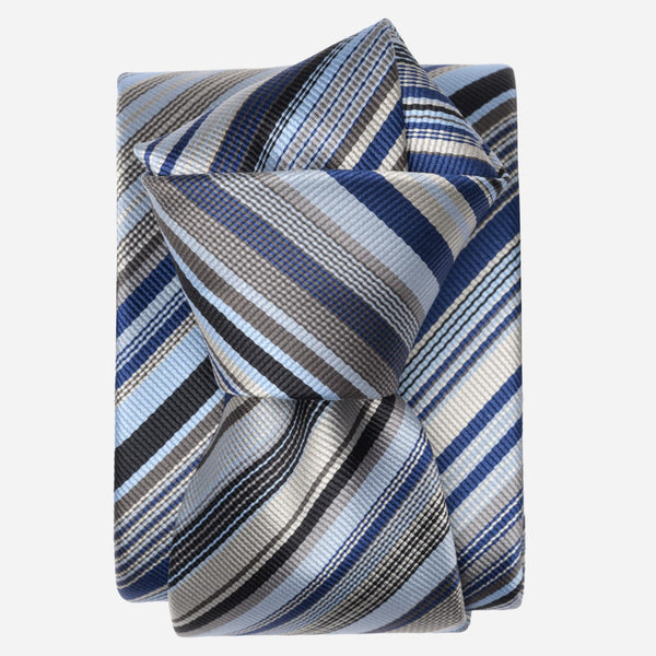 Blue Designer Italian Striped Tie