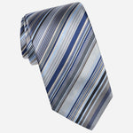 Blue Designer Italian Striped Tie