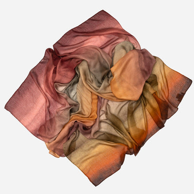 Sunset Red Modal Silk Square Scarf