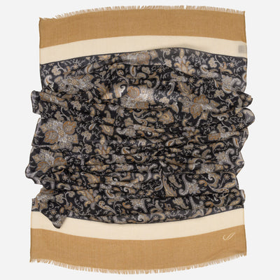 Tan Italian Designer Wool Scarf