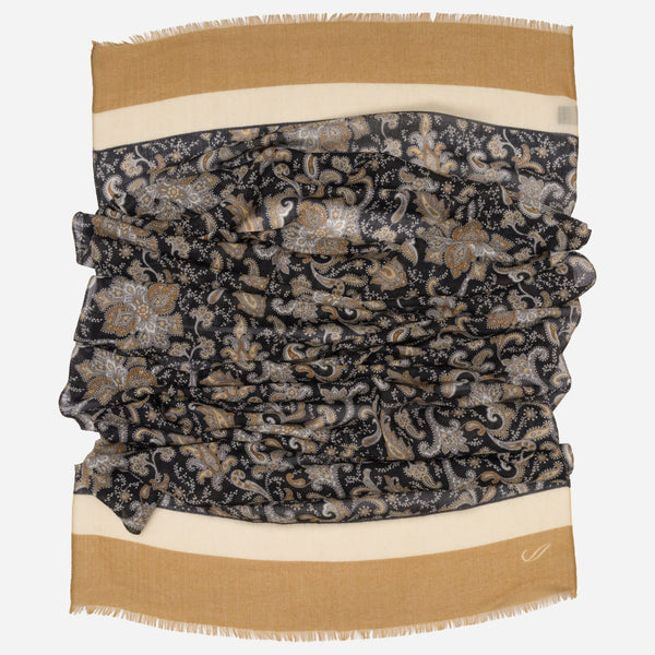 Tan Italian Designer Wool Scarf