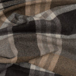 Tan Plaid Wool Cashmere Scarf