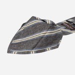 Dark Grey Striped Italian Designer Silk Tie