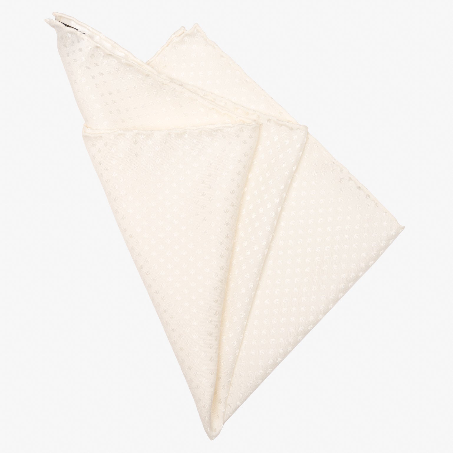 Hand Rolled Luxury White Silk Pocket Square