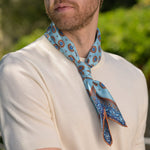 Blue Silk Neckerchief - Made in Italy