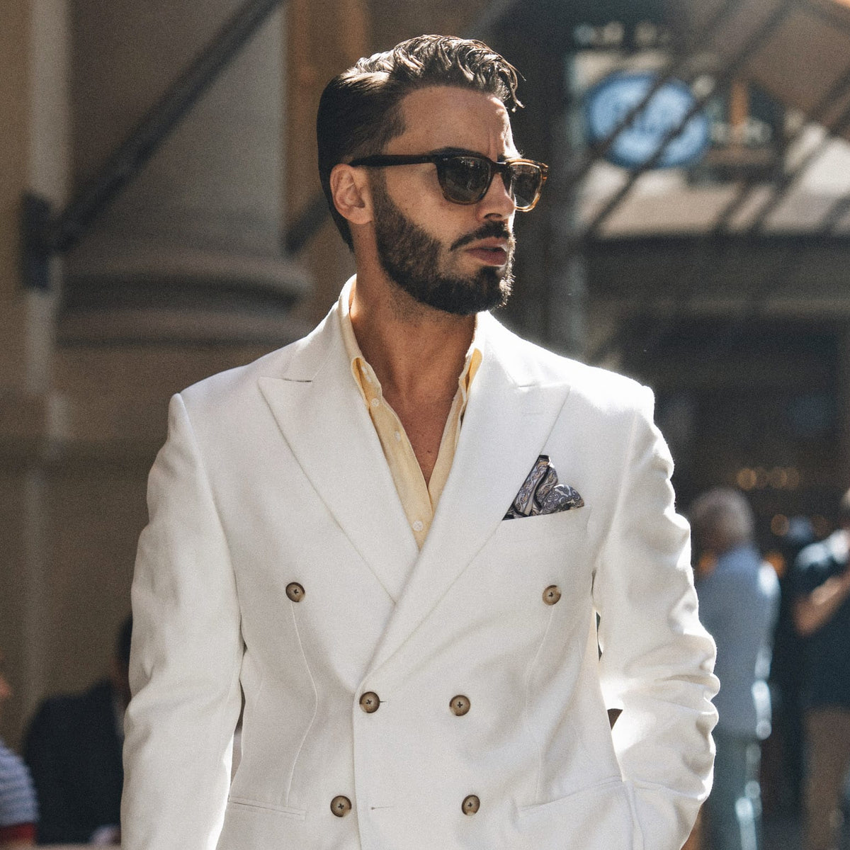 Luxury Italian Grey Silk Pocket Square