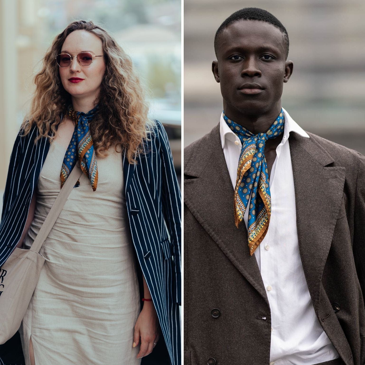 Prussian Blue Silk Neckerchief - 100% Made in Italy