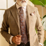 Italian Designer Salmon Silk Paisley Tie