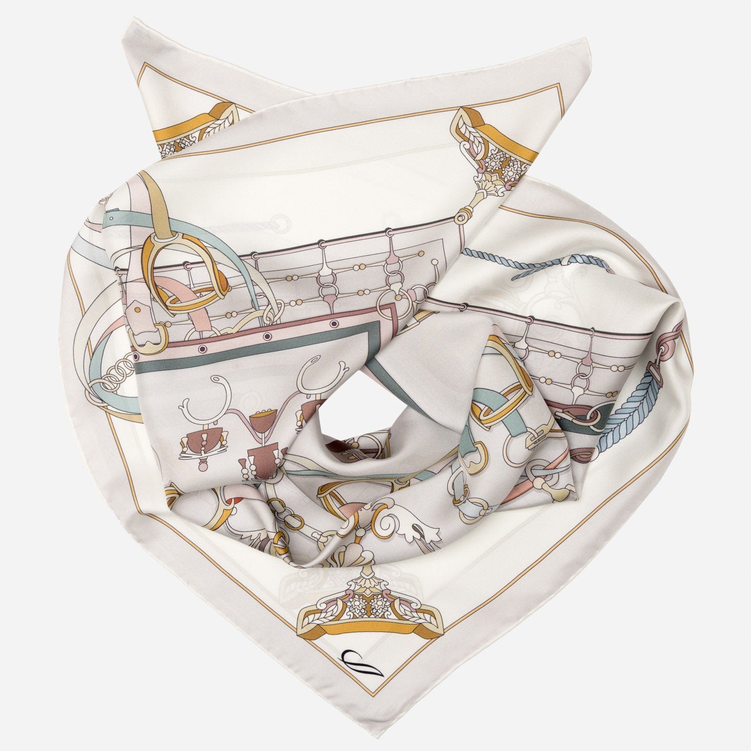 Women's Italian Silk Square Scarf - Pearl