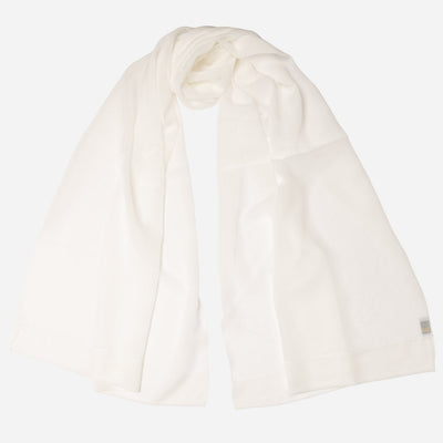 White Large Silk Georgette Wrap Shawl