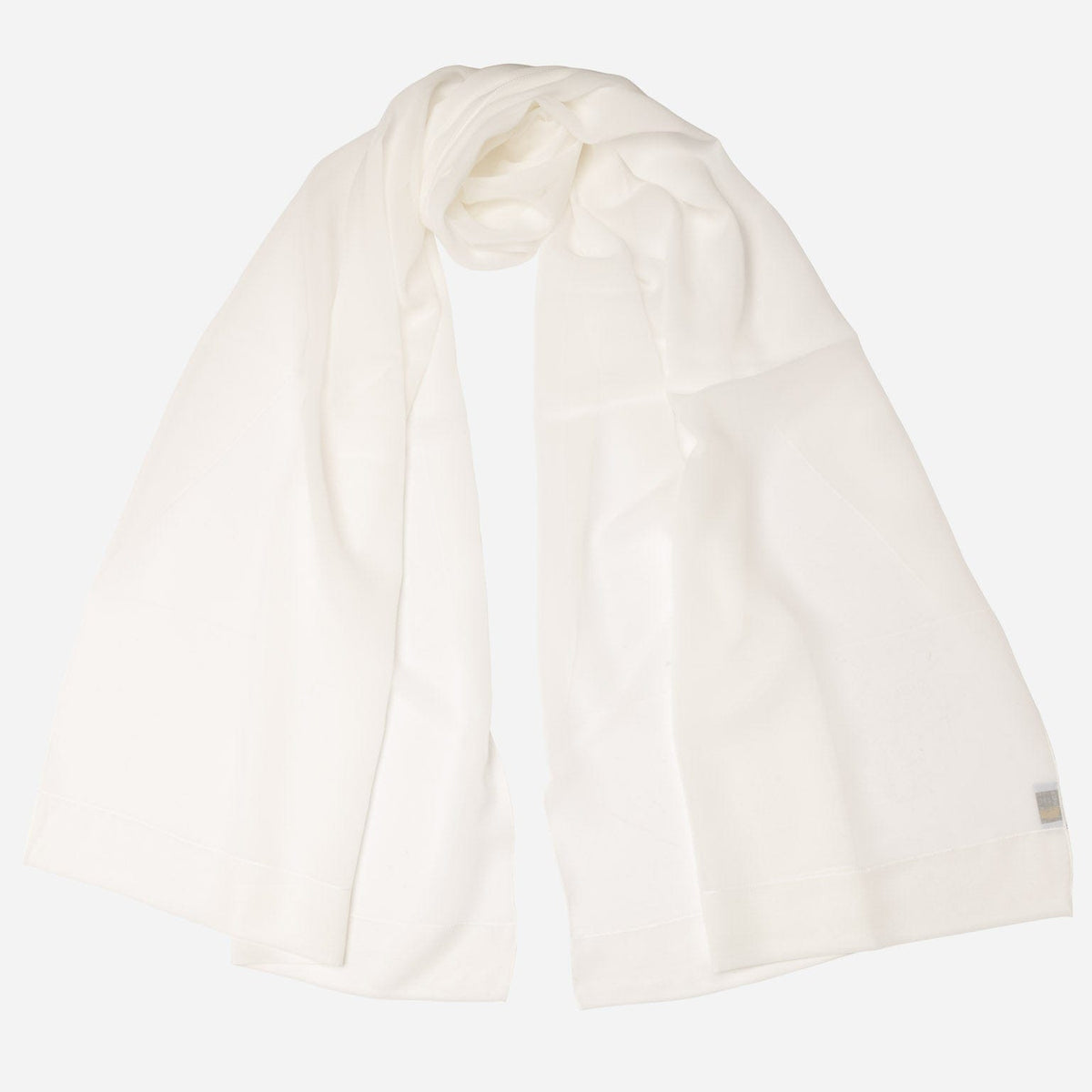 White Large Silk Georgette Wrap Shawl